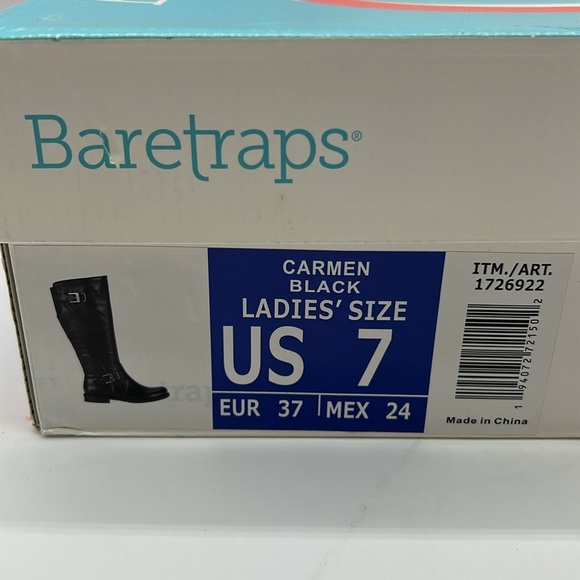 Baretraps Carmen Black Knee-High Boots | Size 7 | Vegan Leather | New With Box - Picture 12 of 13